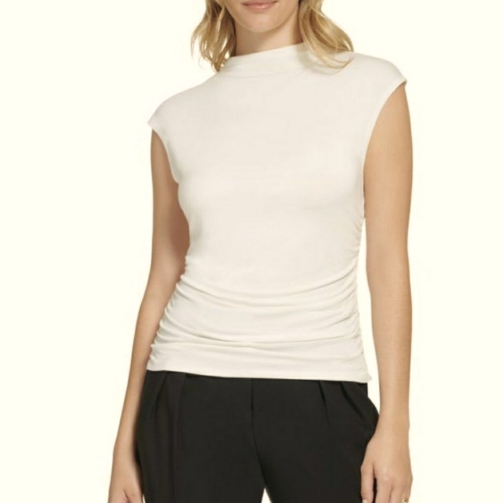 〰️Calvin Klein Jeans〰️ Ruched Side High Neck Blouse XL